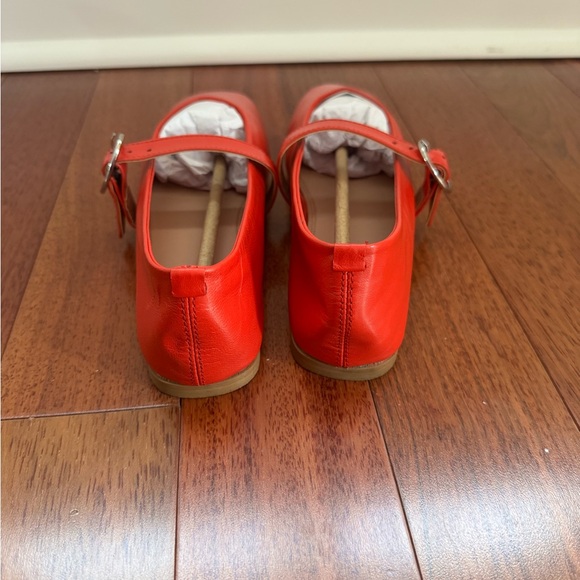 NEW IN BOX ASOS red leather ballet flats - Picture 5 of 8